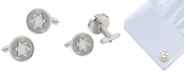 Ox & Bull Trading Co. Men's Star of David Mother of Pearl Stainless Steel Cufflinks